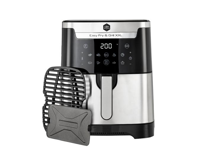 OBH Nordica AG801DS0 frituregryde Enkelt 6,5 L Enkeltstående Varmluftsteger Sort, Rustfrit stål