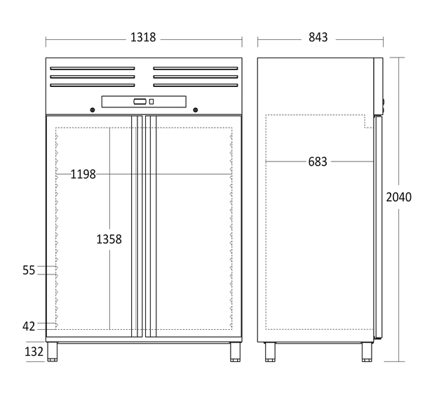 ScanDomestic GUR1400X hurtigkøler Rustfrit stål 922 L -2 °C Indbygget skærm LCD ScanDomestic GUR1400X hurtigkøler Rustfrit stål 922 L -2 °C Indbygget skærm LCD