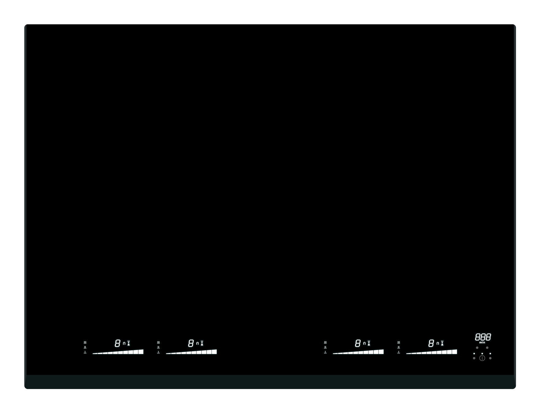 Witt WIF 70 SQW4 kogeplade Sort Indbygget 67.5 cm Zone induktionskogeplade 4 zone(s)
