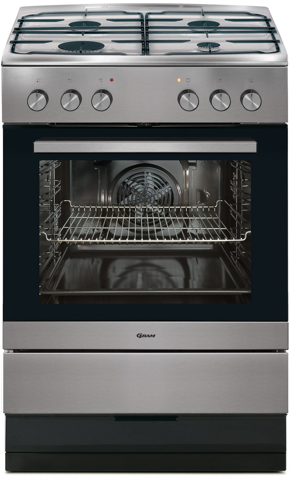 Gram GK 5610-90 X komfur og ovn Fritstående komfur Elektrisk Gaskomfur Rustfrit stål