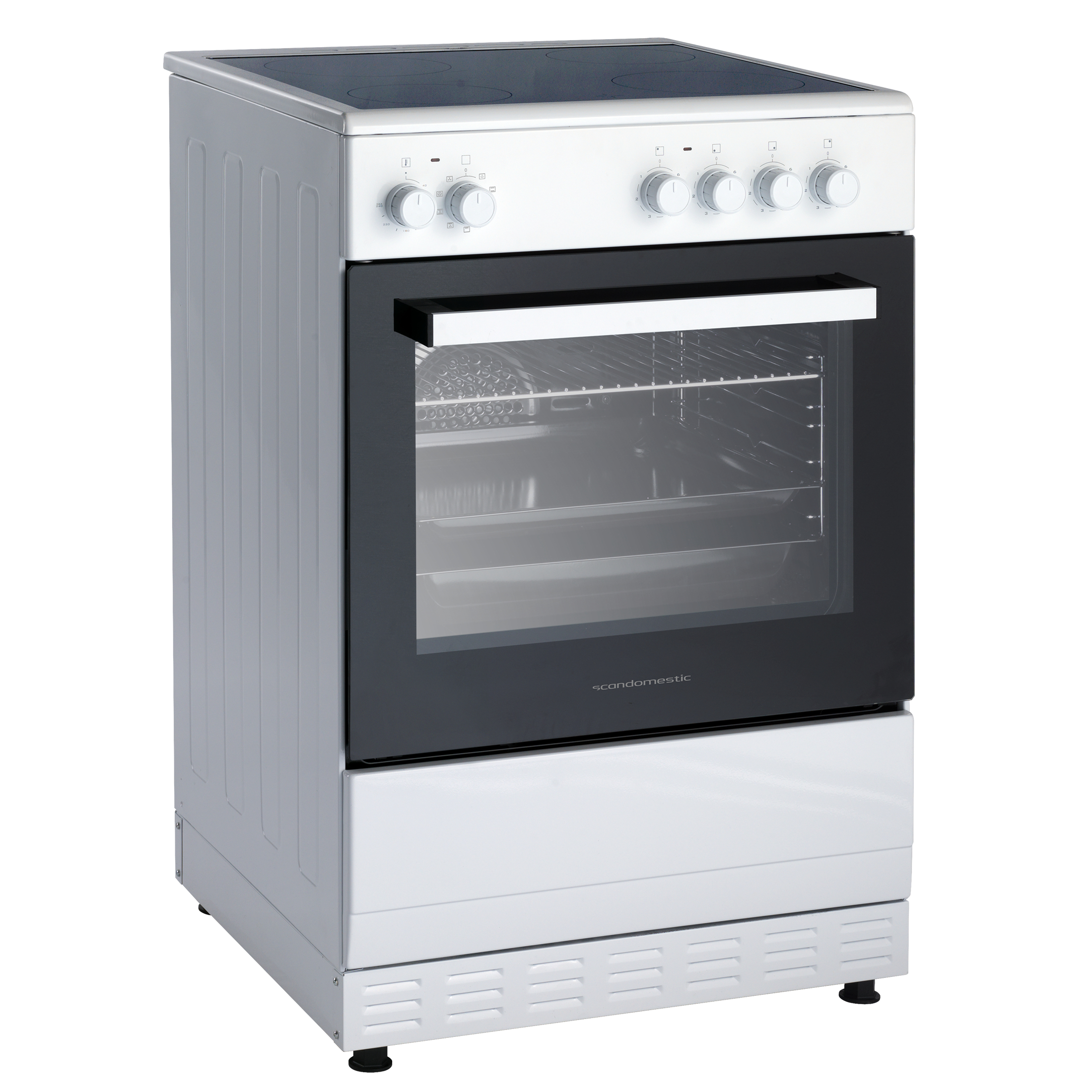 ScanDomestic FCC800W Fritstående komfur Elektrisk Keramisk Sort, Hvid