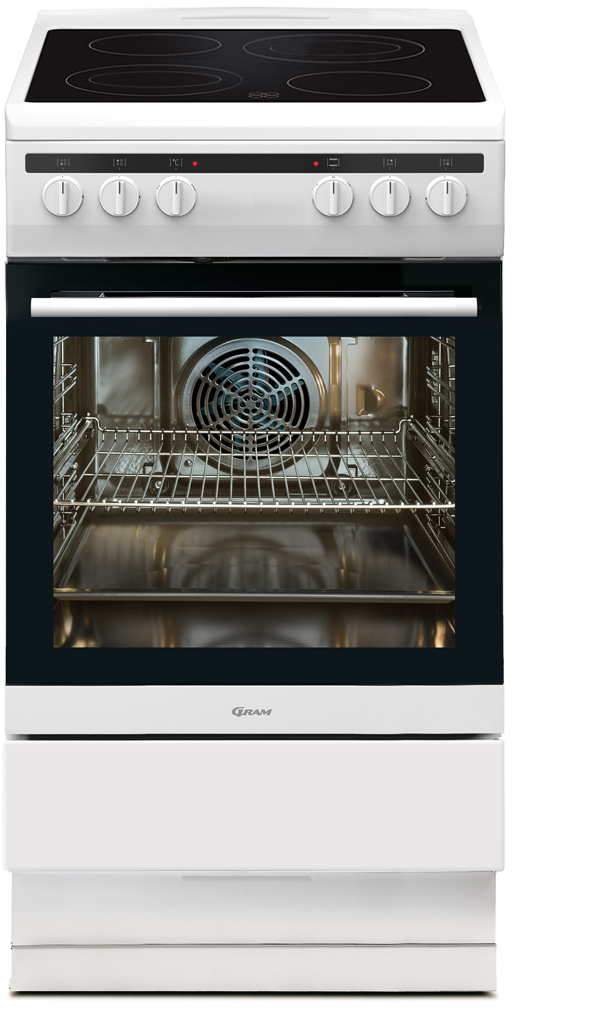 Gram EK 4510-90 komfur og ovn Fritstående komfur Keramisk Sort, Hvid A