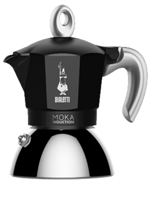 Bialetti Moka Induction Moka gryde 0,4 L Sort, Sølv