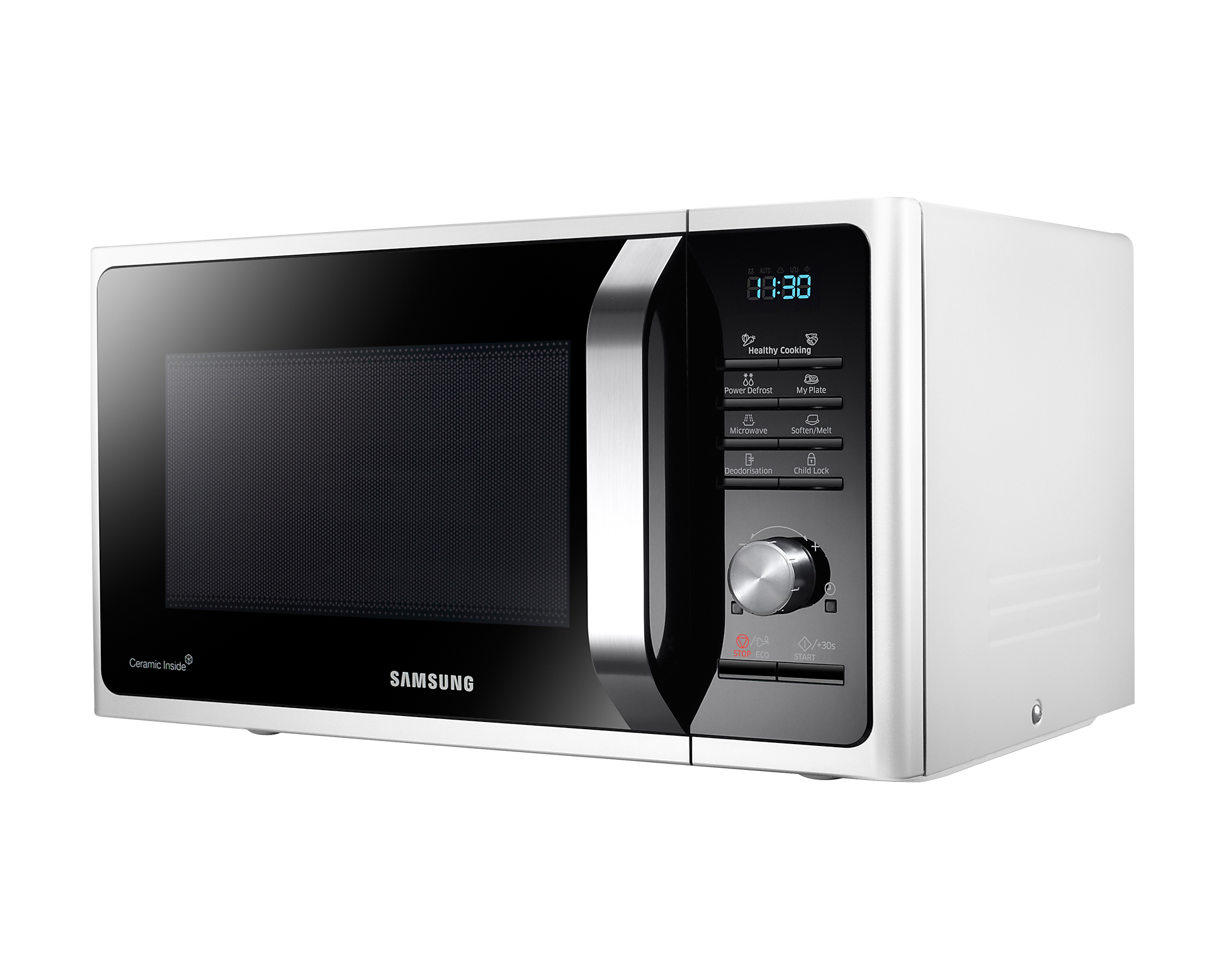 Samsung MS28F303TFW/EE mikrobølgeovn Sort, Rustfrit stål, Hvid Solo mikroovn Over komfuret 28 L 1500 W